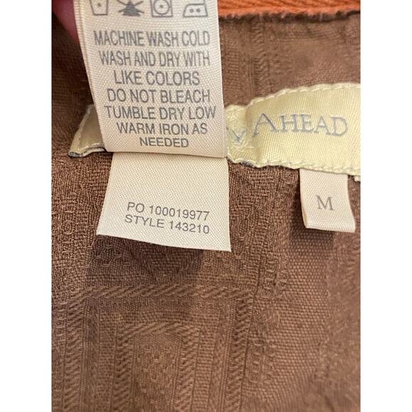 Territory Ahead Brown Textured Cotton Long Sleeve Button Front Shirt Men’s M - Picture 8 of 8